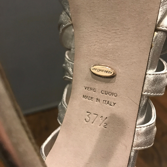 Sergio Rossi Silver Platform Pumps Sandals - Picture 8 of 8